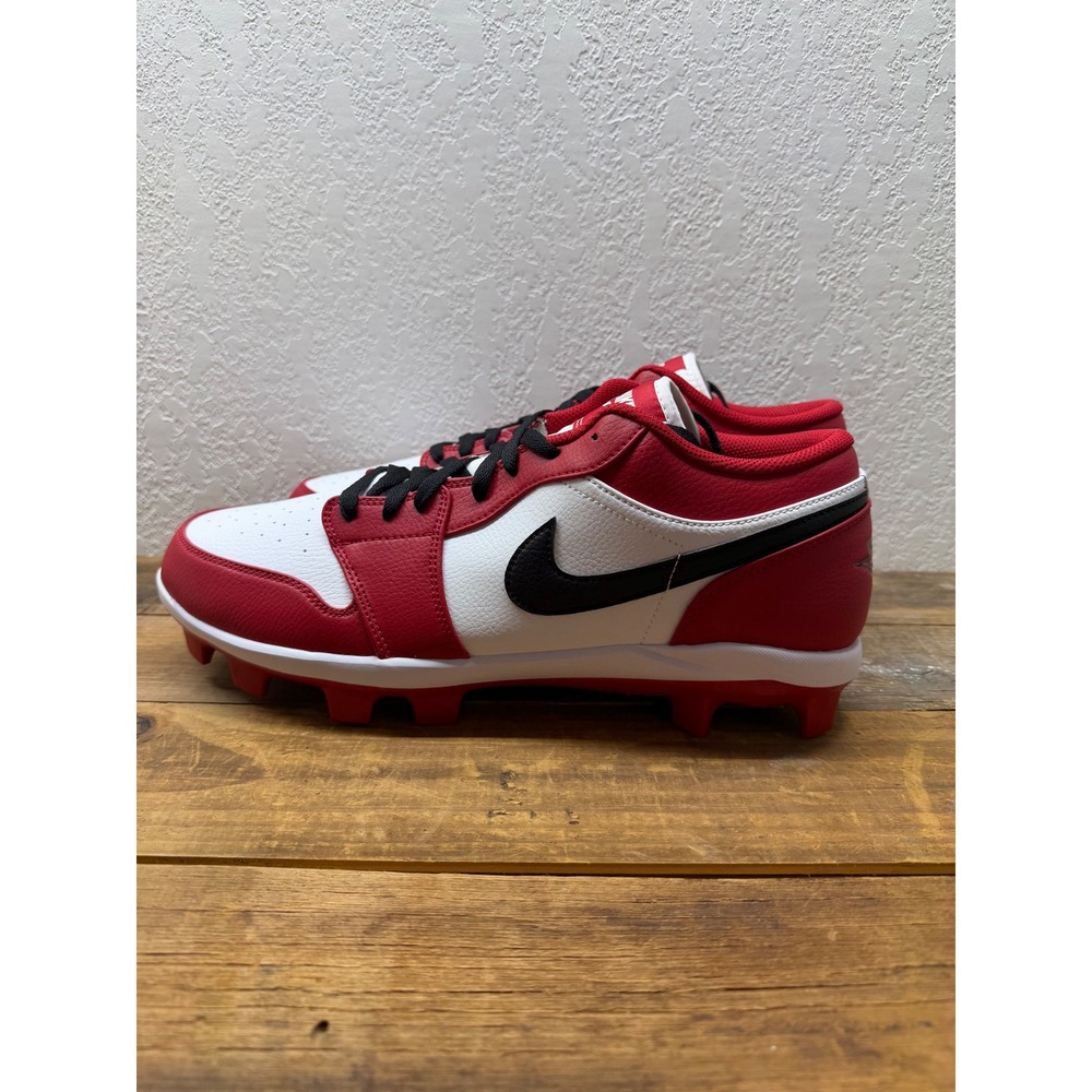 Air Jordan 1 Low MCS Baseball Cleats Chicago Red White Black CJ8524-611 Mens 14